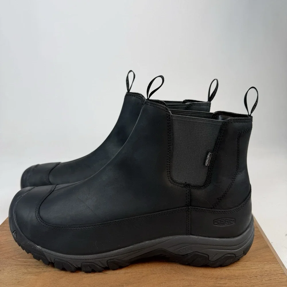 New Mens Keen Anchorage III Waterproof Black Athletic Hiking Boots Shoes Sz 17 M